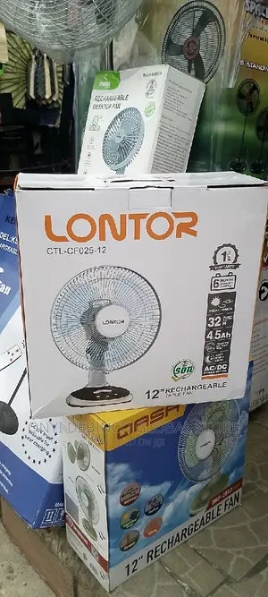 LONTOR Rechargeable Table Fan 12 Inches