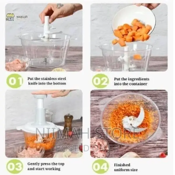 Multi-Function Hand Food Chopper/Grater/Blender - 2L