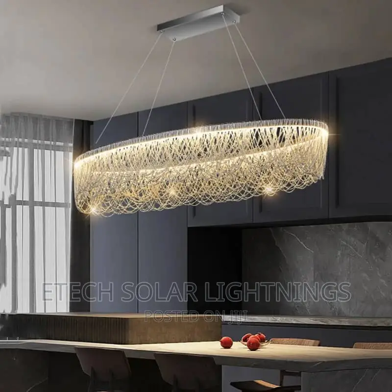 800 New Luxury L E D Silver Chain Dropping Chandelier Light