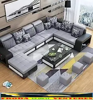 Set of U-Shape Sofa Chairs With Table and Side Stools. Los01
