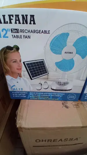 3 in 1 Solar Rechargeable Table Fan
