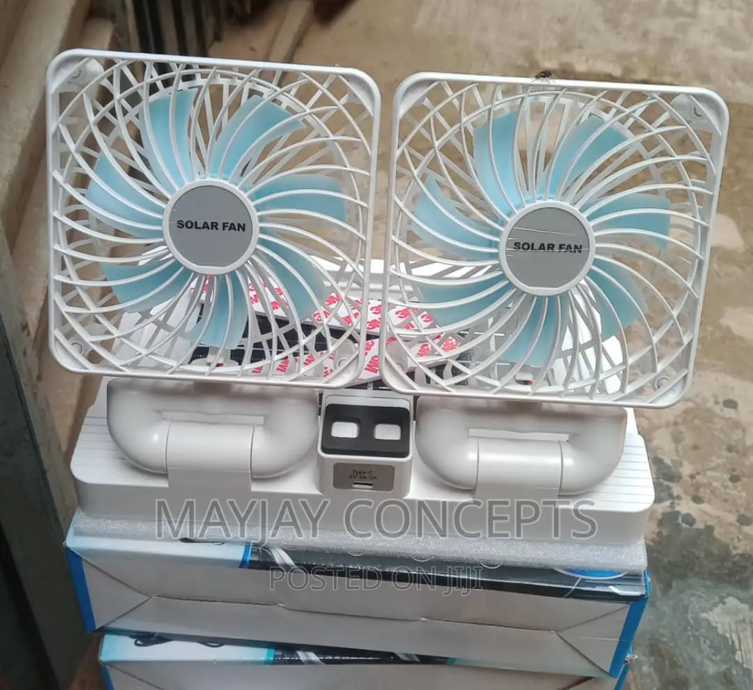 Double Head Solar Table Fan With Solar Panel