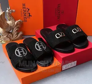 Original Hermes Leather Slipers
