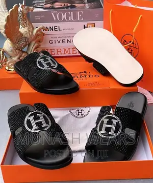 Original Hermes Leather Slipers