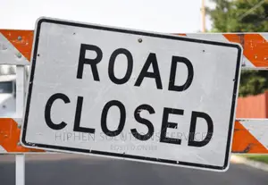 Aluminum White Road Closed Sign