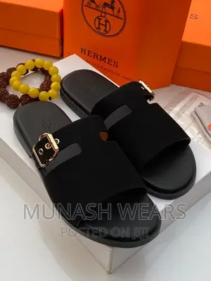 Original Hermes Leather Slipers