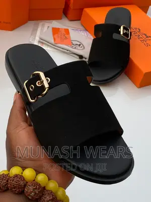 Original Hermes Leather Slipers