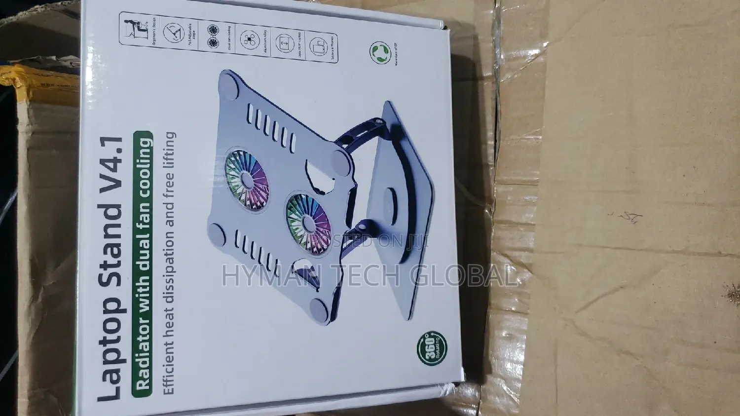 360 Rotating Laptop Stand With Double Fan