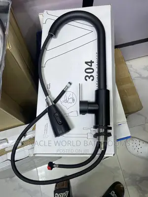 Black Pull-Out Chain Kitchen Sink Mixer Tap