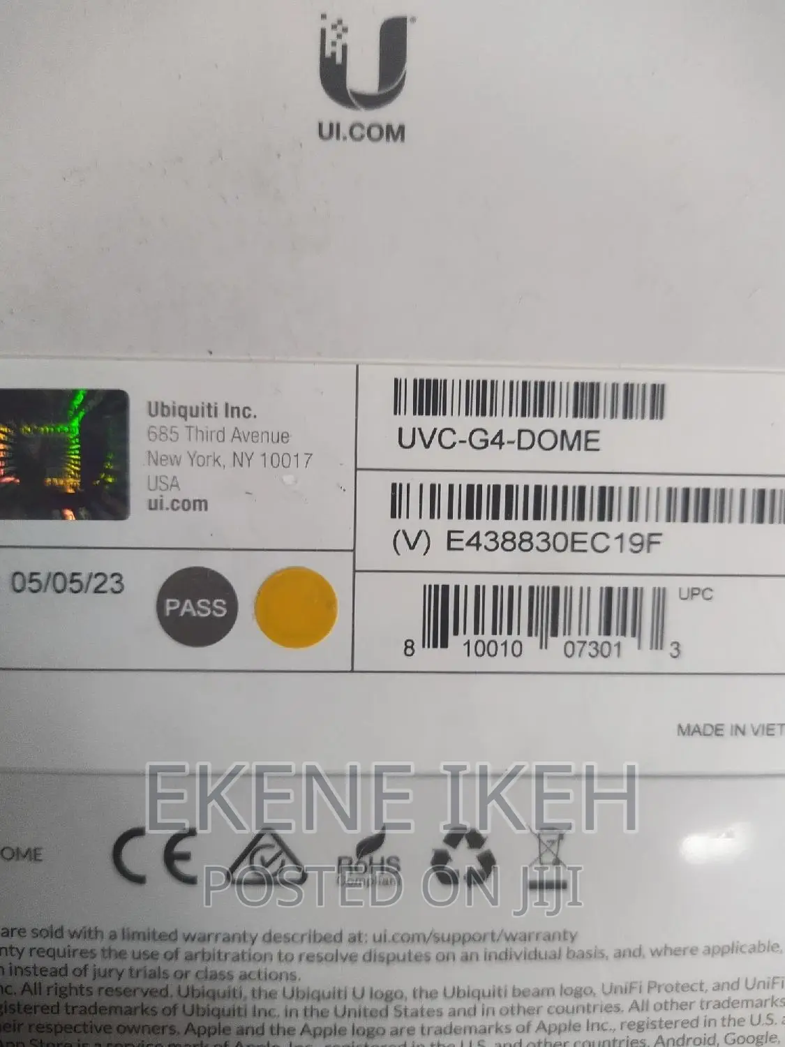 Ubiquiti Camera G4 Dome Unifi Protect