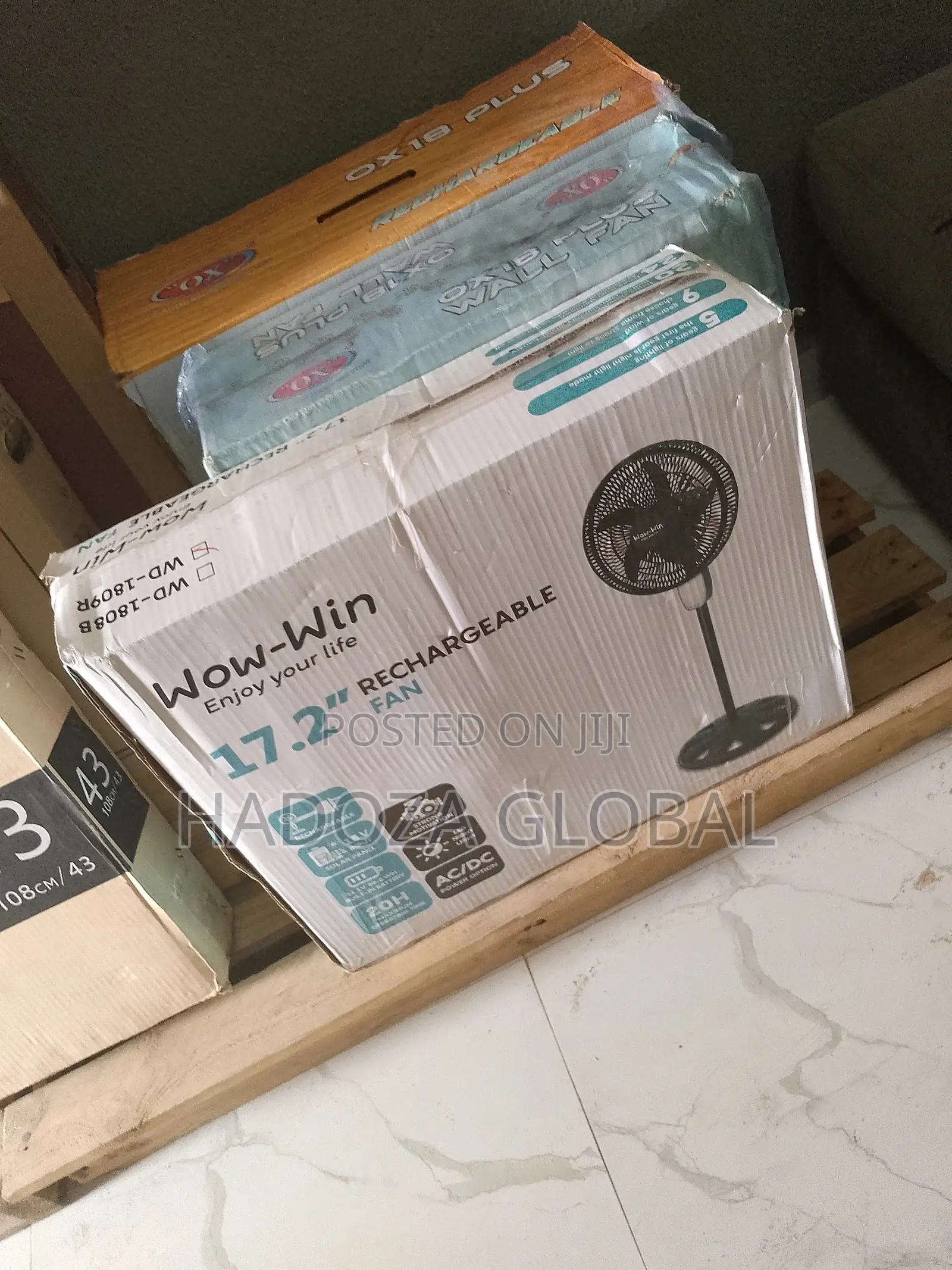 New Wow-Win 17.2'' Rechargeable Standing Fan
