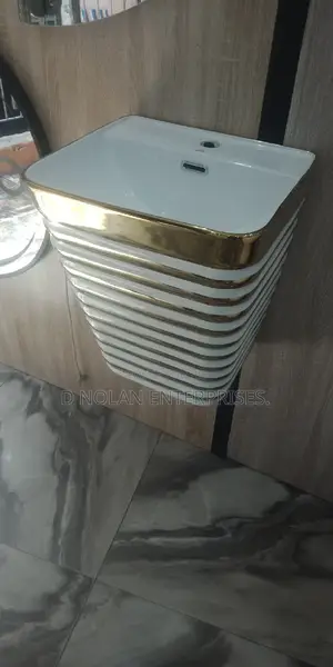 Gold and White Wash Hand Basin
