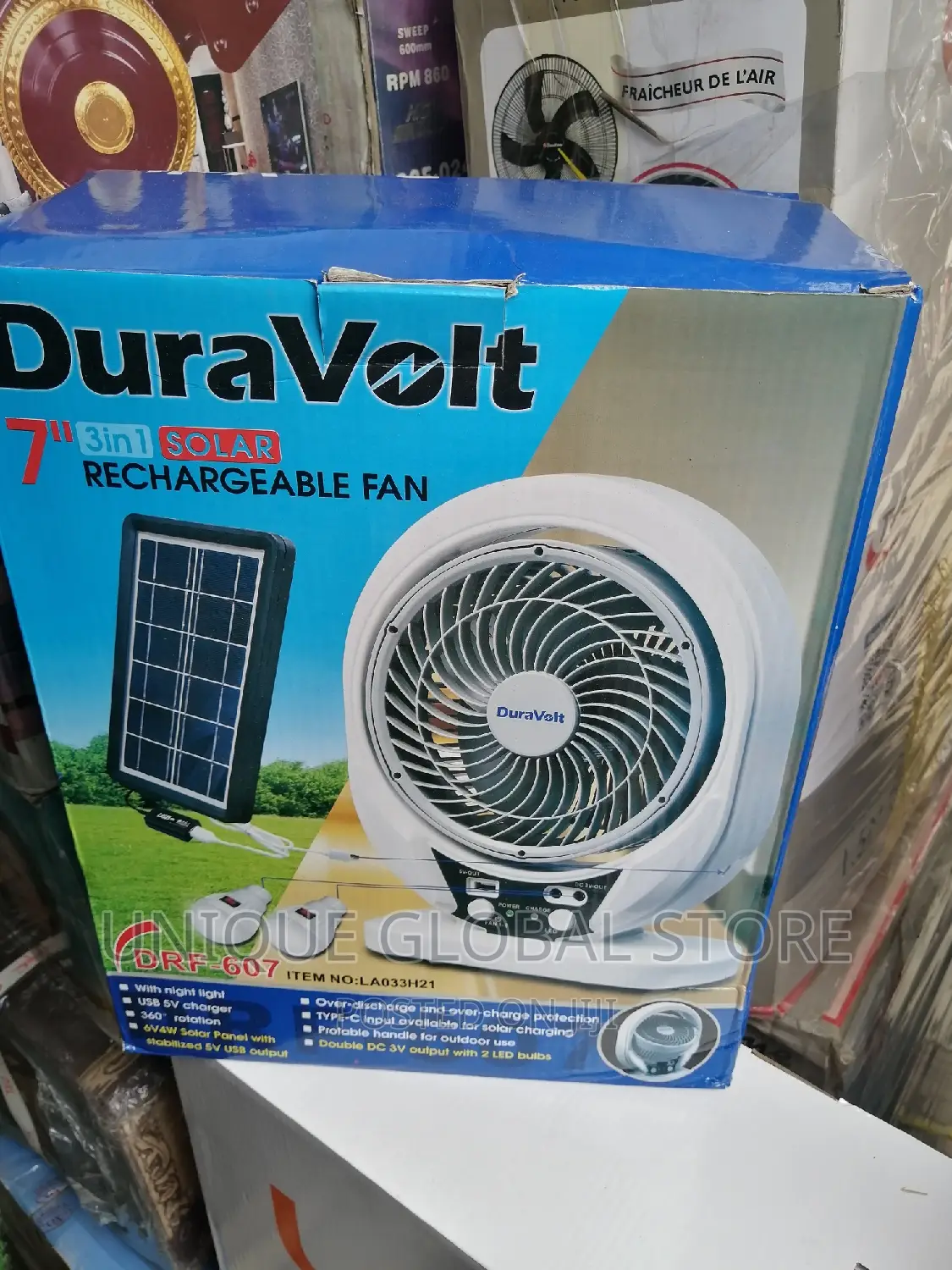 Duravolt Rechargeable Table Fan 3 in 1