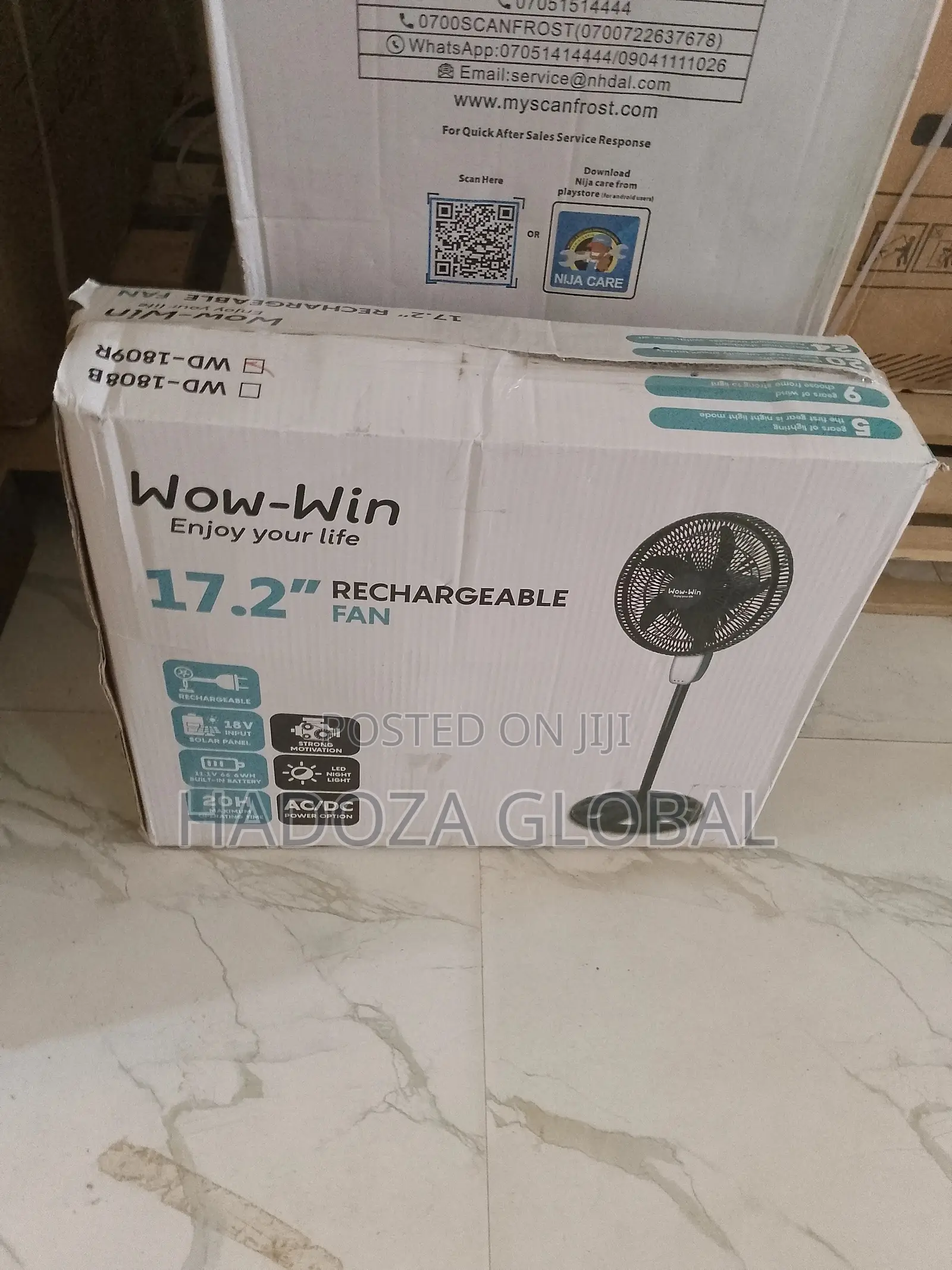Quality 17.2" Wow-Win Rechargeable Standing Fan