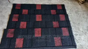 Black With Red Patch Shingles Stone Coated Roofing Tile