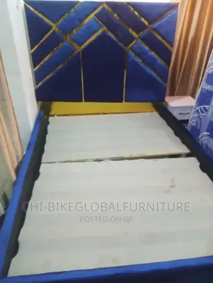 Luxurious High Back Padded Fabric Bed Frame 6by6 4.5by6 5by6