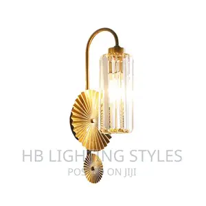 Postmodern Crystal Luxury Living Room Gold Wall Lamp