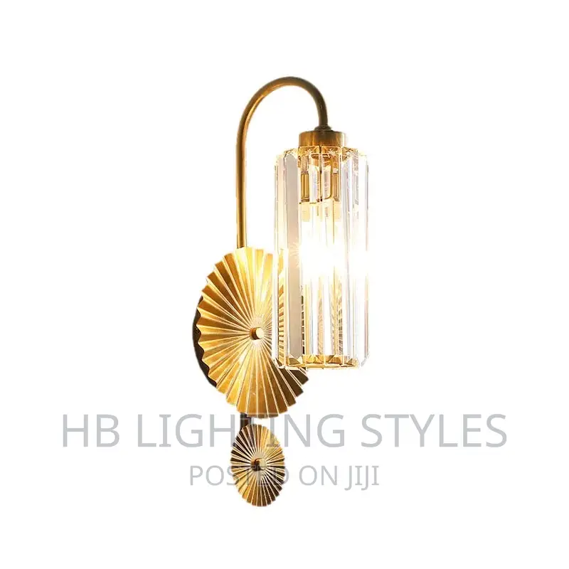 Postmodern Crystal Luxury Living Room Gold Wall Lamp