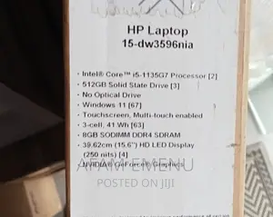 New Laptop HP 15 8GB Intel Core I5 SSD 512GB