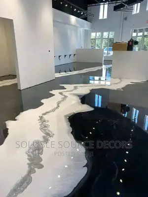 Epoxy Coated 3d Graphic, Metallic Reflective Floors