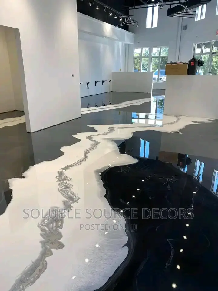 Epoxy Coated 3d Graphic, Metallic Reflective Floors