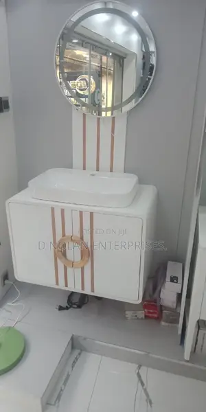 Dining Cabinet Basin Gold and White Digsin