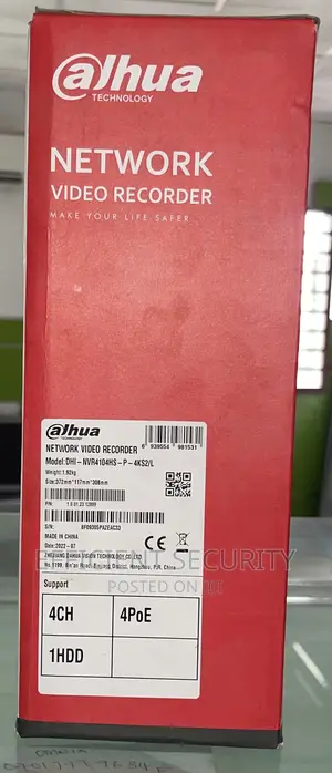 Dahua NVR 4channels With 4poe, 1starter