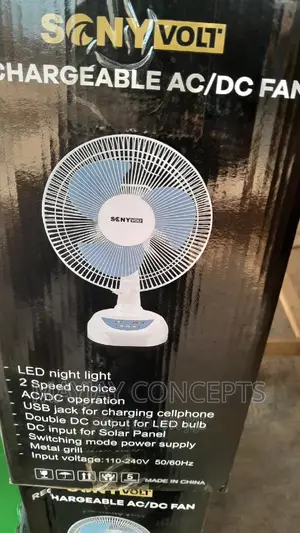 3in1 Sonyvolt Table Ac/Dc Solar Rechargeable Fan-2bulbs+USB