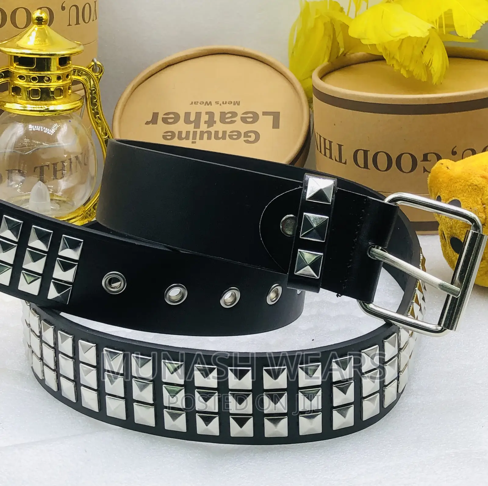 Bb Stone Leather Belt