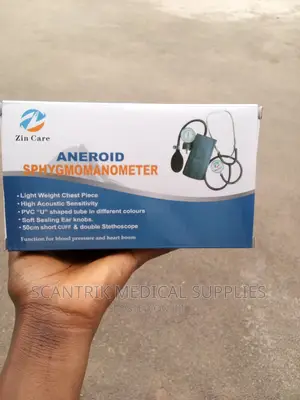 Aneroid Blood Pressure Monitor (Black), With Stethoscope