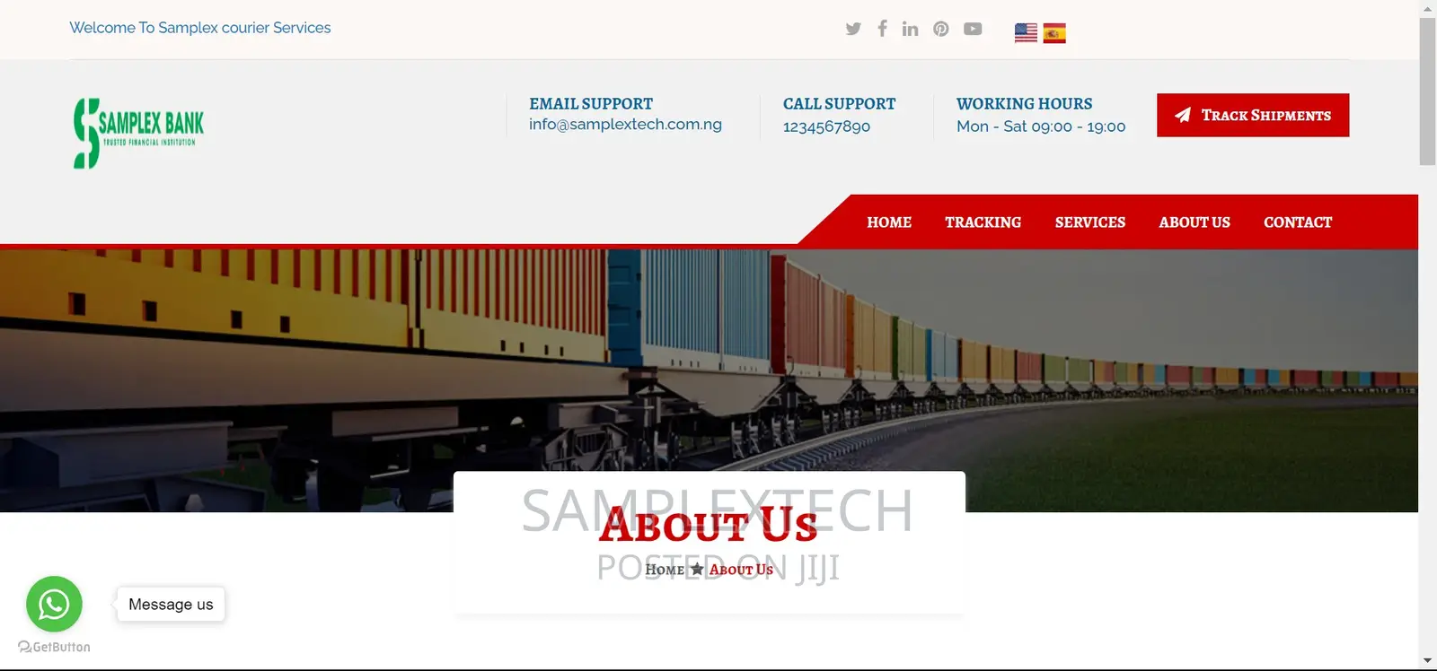 Courier Delivery Website Designer