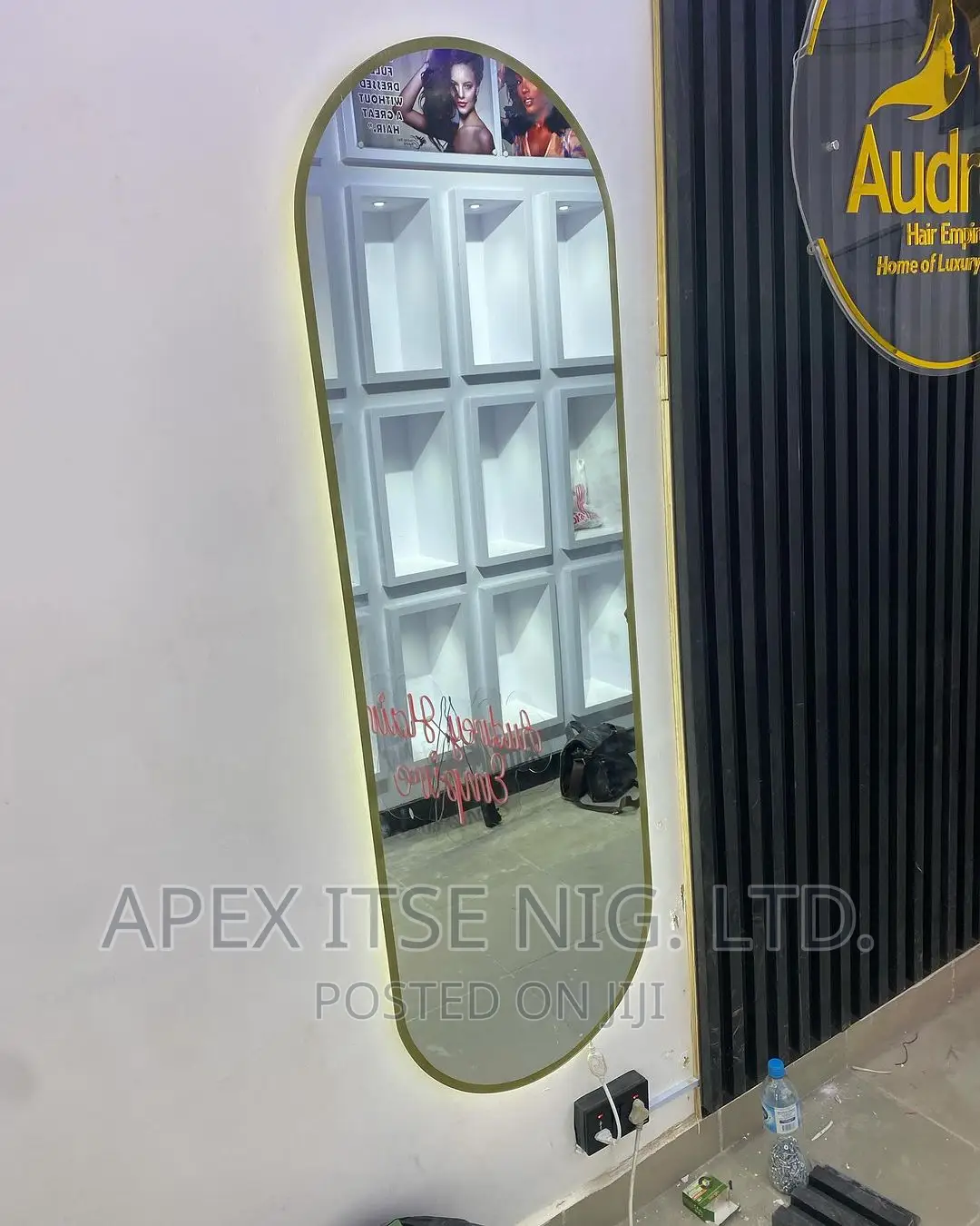 Salon Mirror With Gold Edging