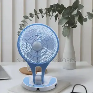 Mini Desktop Rechargeable Foldable Fan With Led Light.