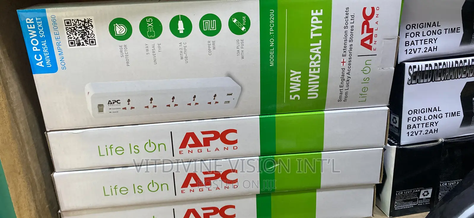 APC Surge Protector 5 Outlets Extension With USB 2 Ports