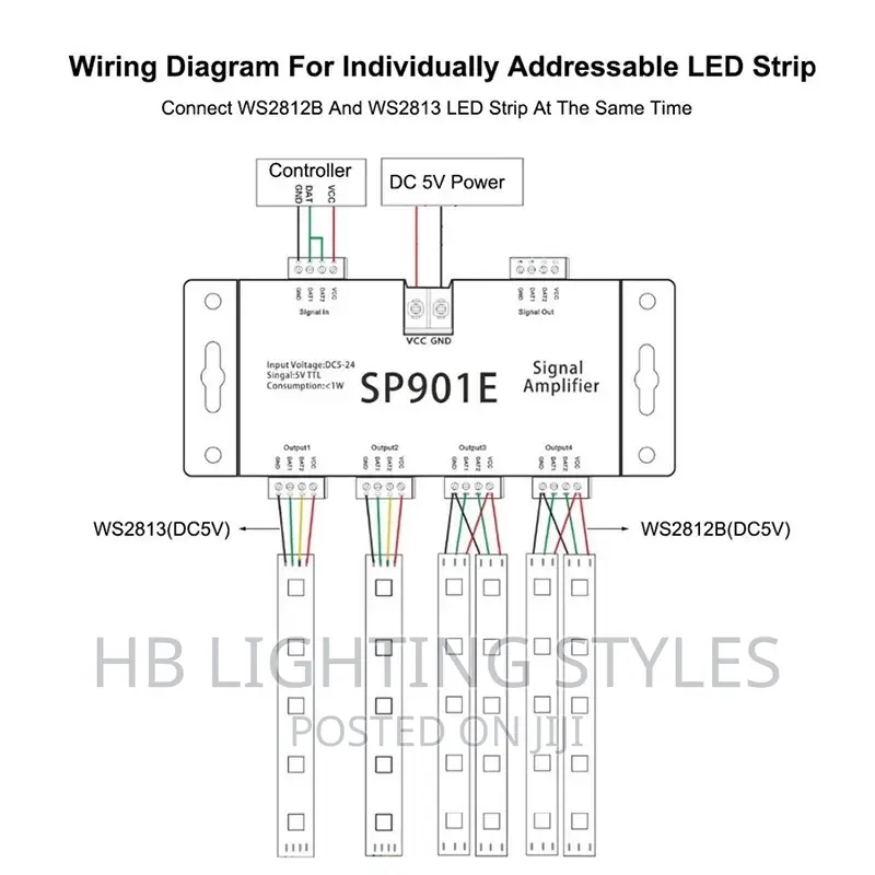 LED Signal Amplifier SP901E Led SPI Controller