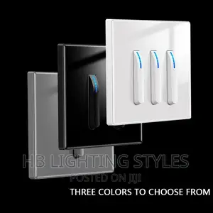 Wall Light Tempered Glass Switch Self-Reset 1/2/3/4 Gang