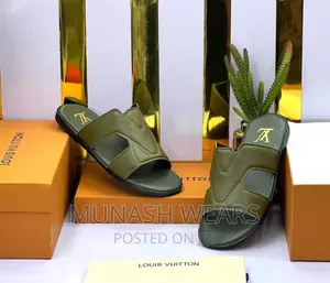 Original Louis Vuitton Leather Slipers