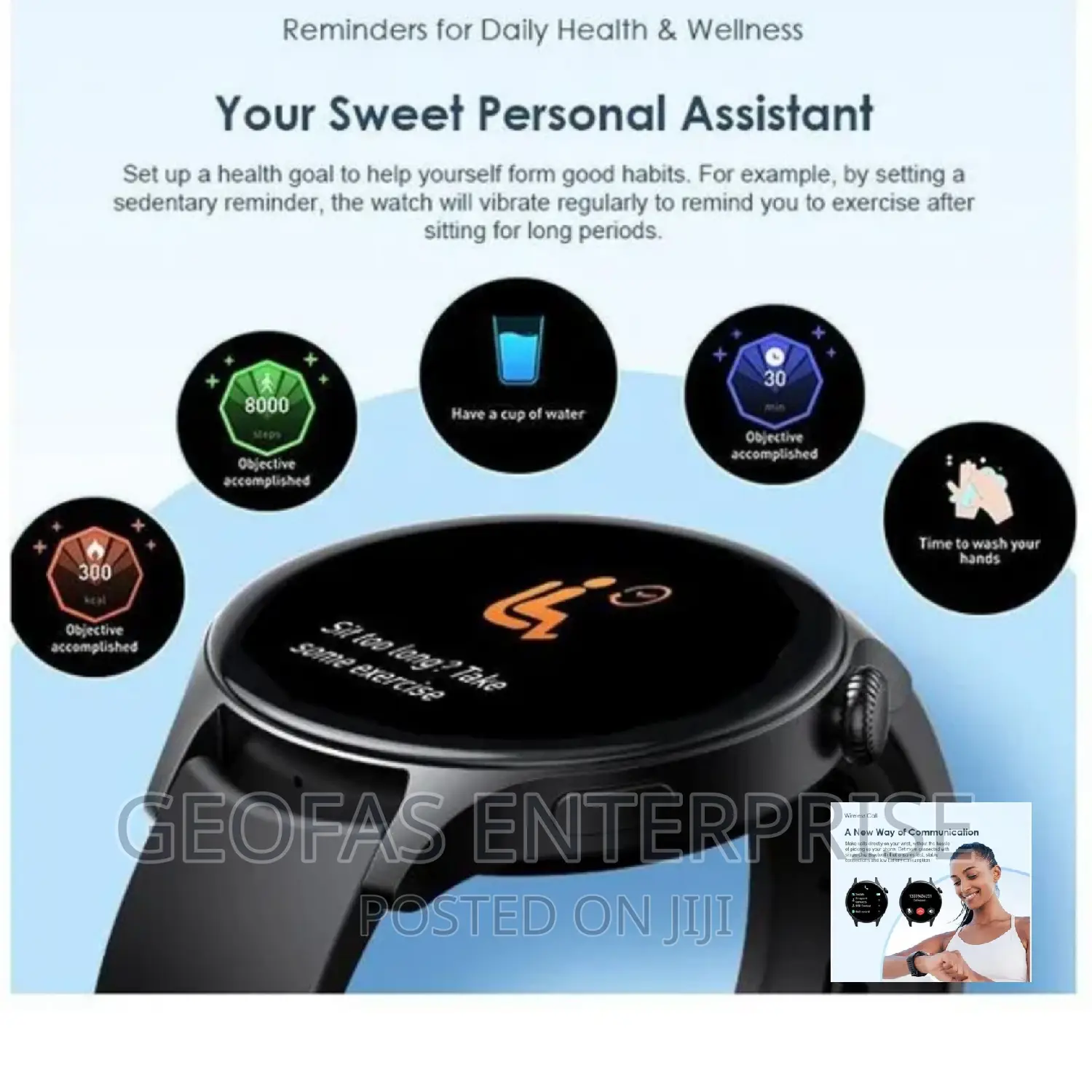 Oraimo Amoled Screen Bluetooth Call Waterproof Smart Watch