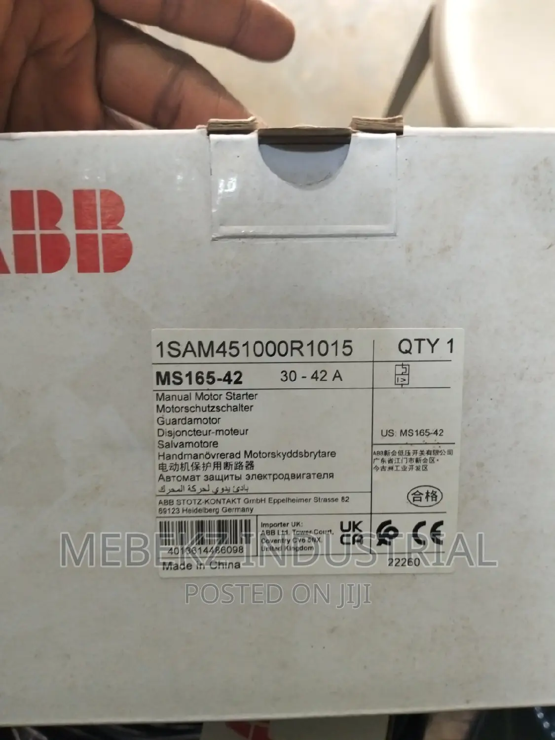 ABB Motor Circuit Breaker MS165 30-42a