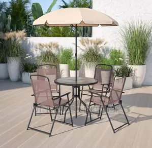 Set of Folding Chairs, Table and Umbrella