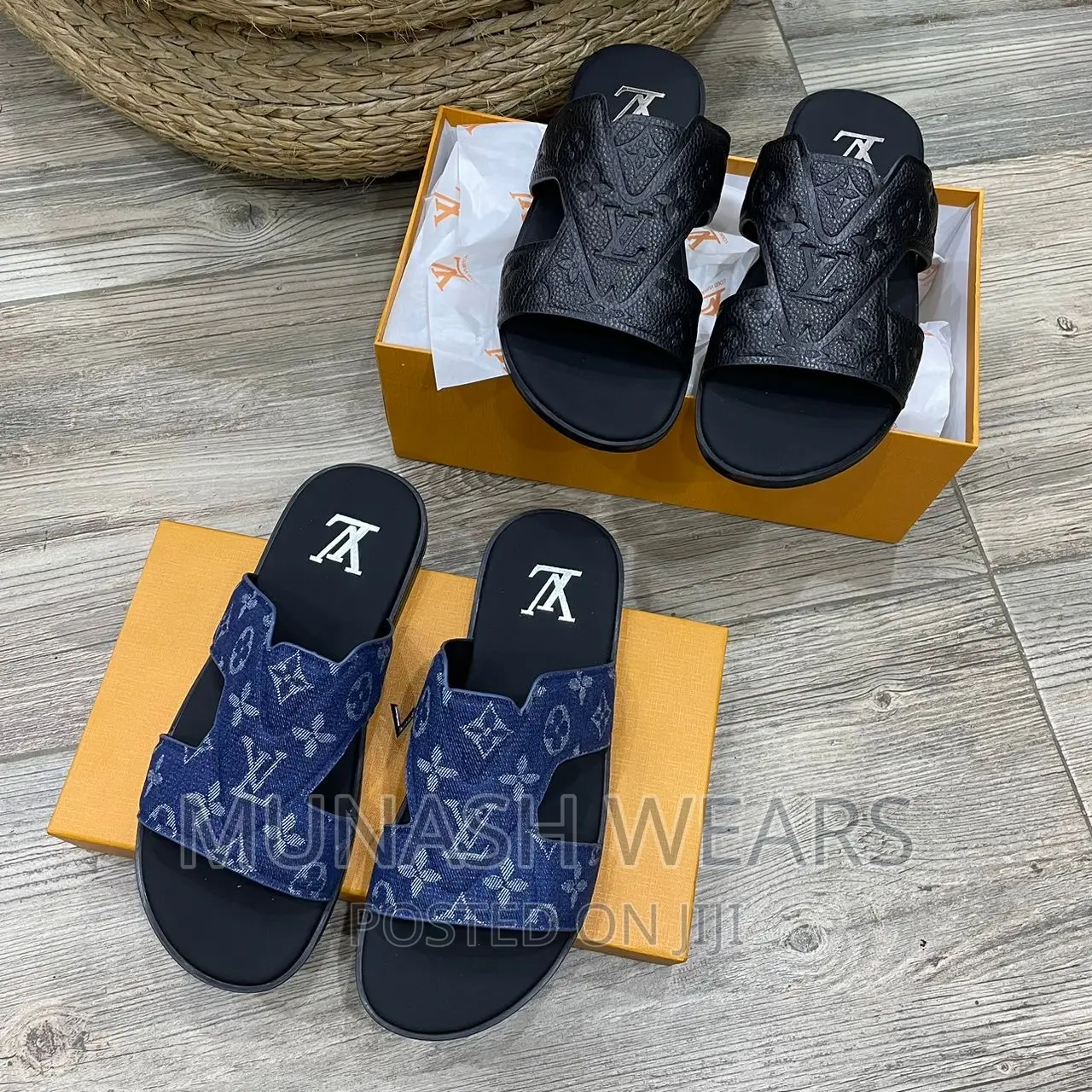 Lv, Hermes And Valentino Original Slipers