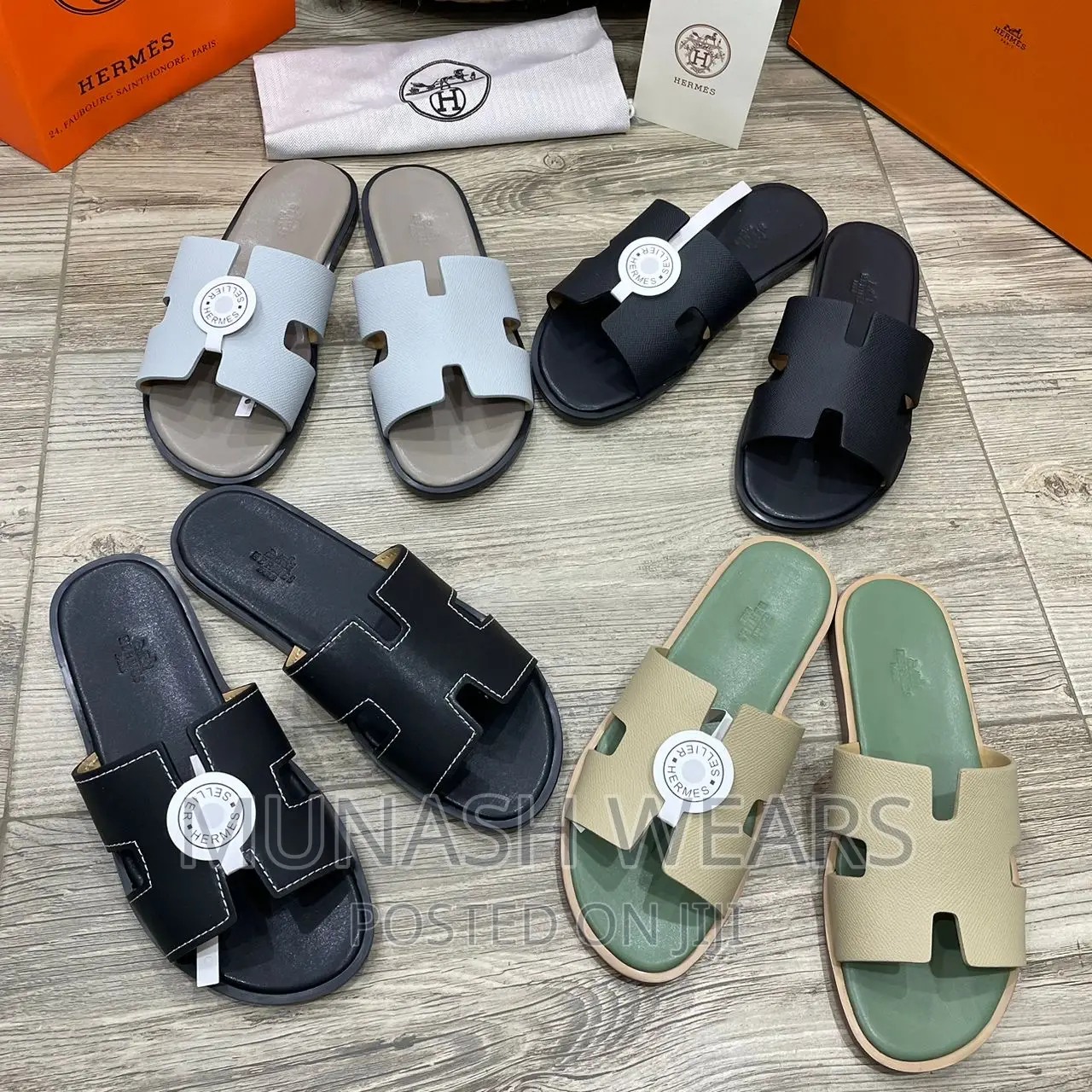 Lv, Hermes And Valentino Original Slipers