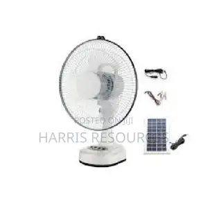 Lontor Rechargeable Fan With Solar Panel-12 Inches