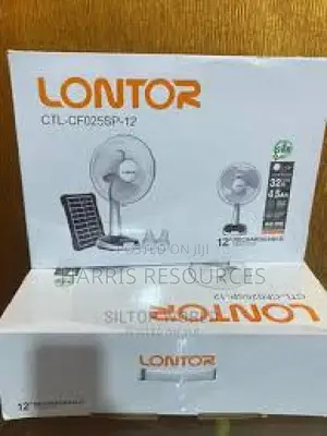 Lontor Rechargeable Fan With Solar Panel-12 Inches