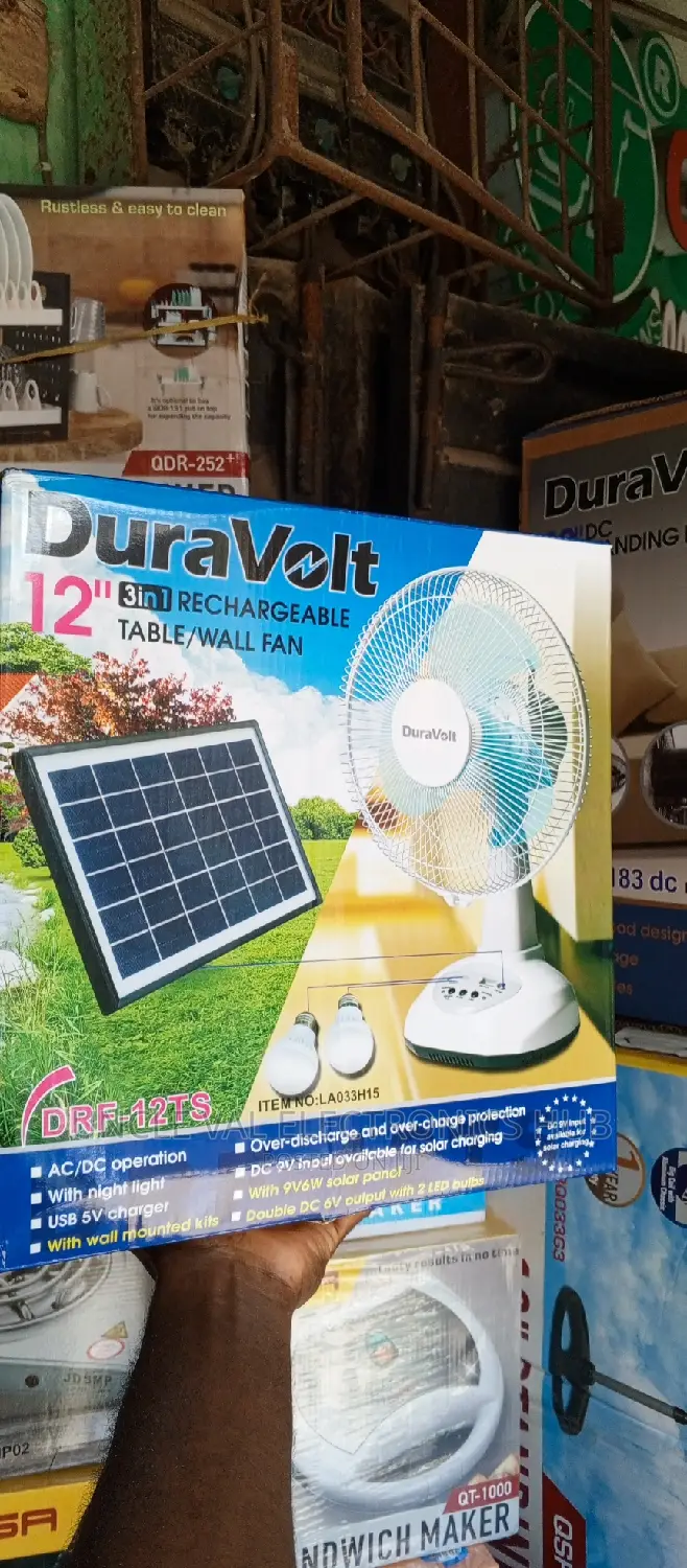 Duravolt 12" Rechargeable Table Fan