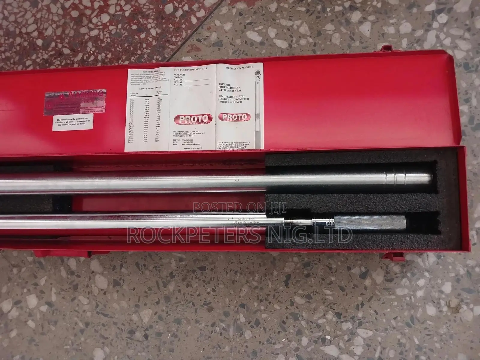 Proto 1" Dr 200-1000 Ft LBS Adjustable Torque Wrench - 6023