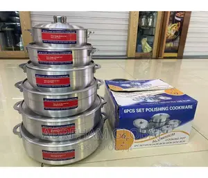6pc Polished Aluminium Cookware Pot Size 20,24,26,30,33,36cm