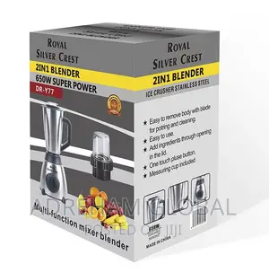 2in1 650watt Super Power Royal Silver Crest Blender