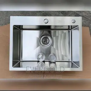 60×45 Only Bowl Hand Made Kitchen Sink With Accessories