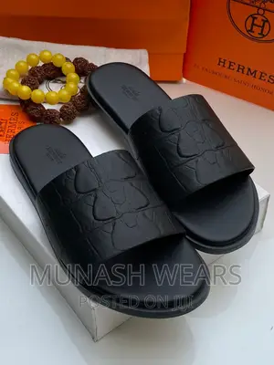 Original Hermes Leather Slipers
